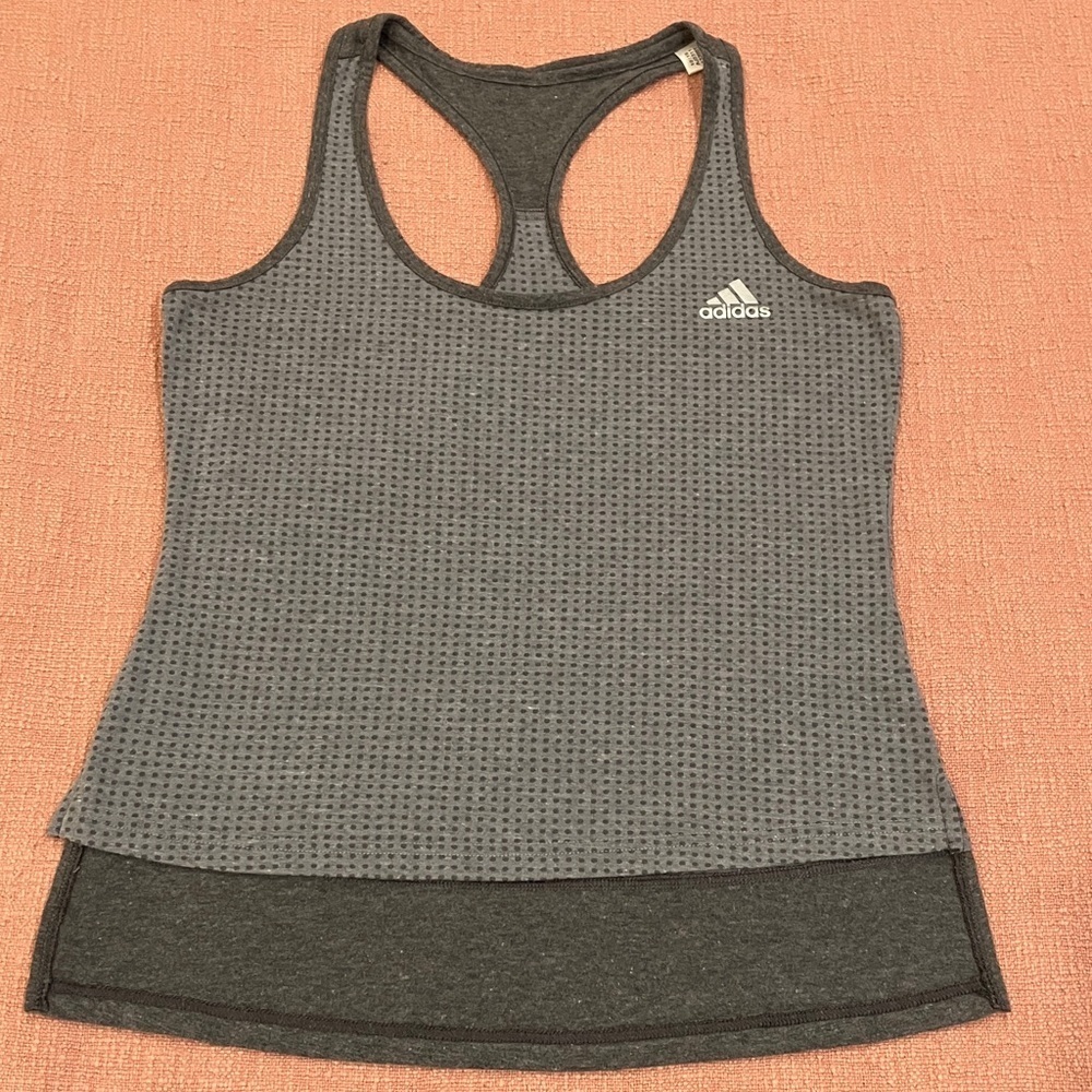 Adidas aeroknit climacool small Charcoal gray with polka dots Racerback Tank